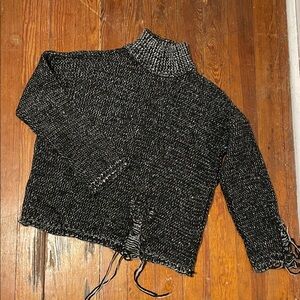 BDG Black and Gray Distressed Women's Sweater